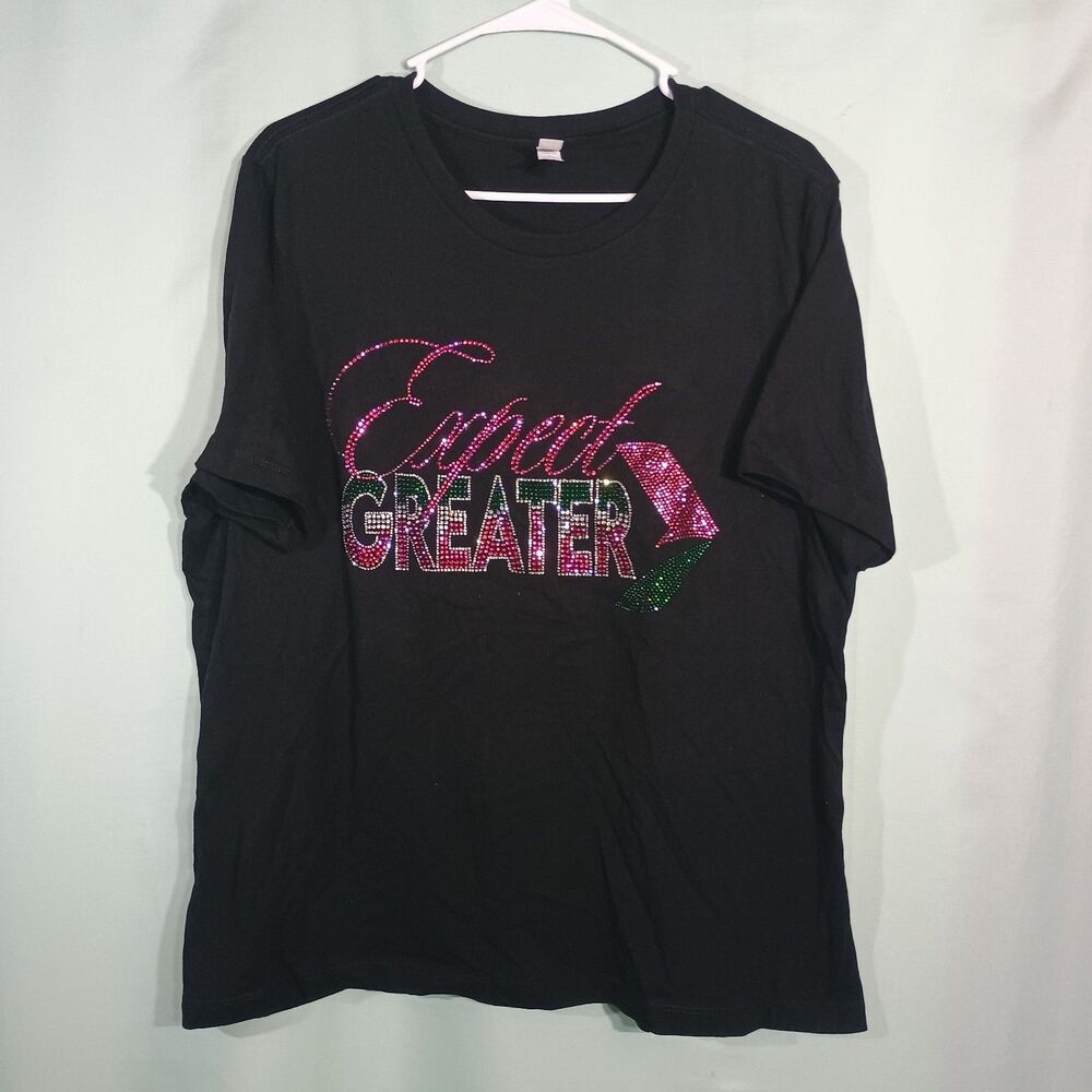 Expect Greater Black Rhinestone T-Shirt – “Expect Greater” Shirt